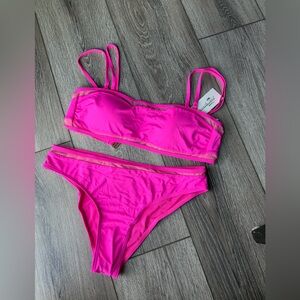 Neon Pink Women's Two-Piece Bikini Set - Beach Joy